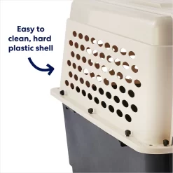 Frisco Plastic Dog & Cat Kennel, Almond & Black -Frisco 120138 PT3. AC SS1800 V1667228948