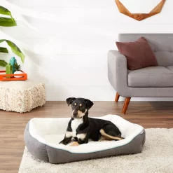 Frisco Sherpa Rectangular Bolster Dog Bed