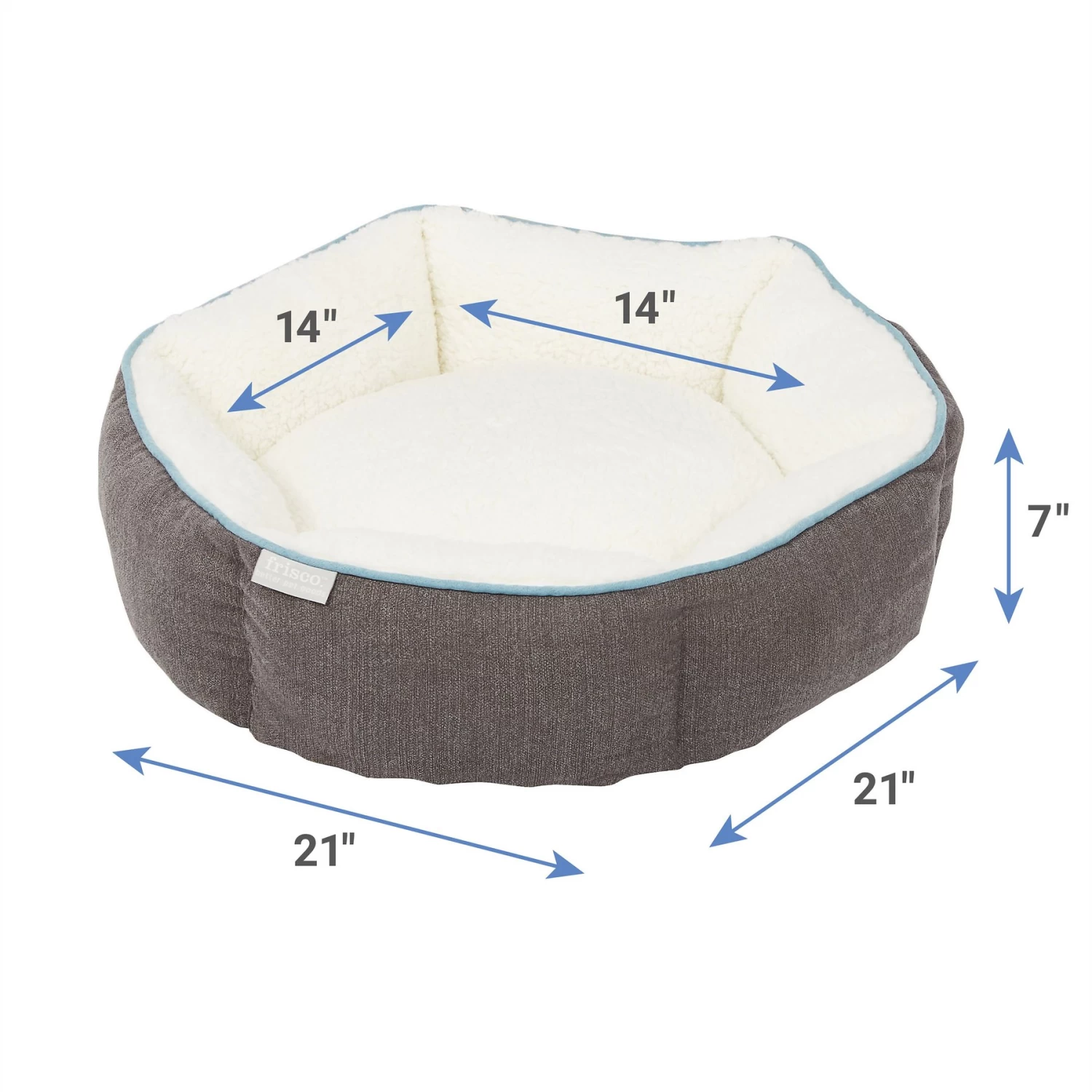 Frisco Sherpa Hexagon Bolster Cat & Dog Bed 2 Frisco Sherpa Hexagon Bolster Cat & Dog Bed - Image 2