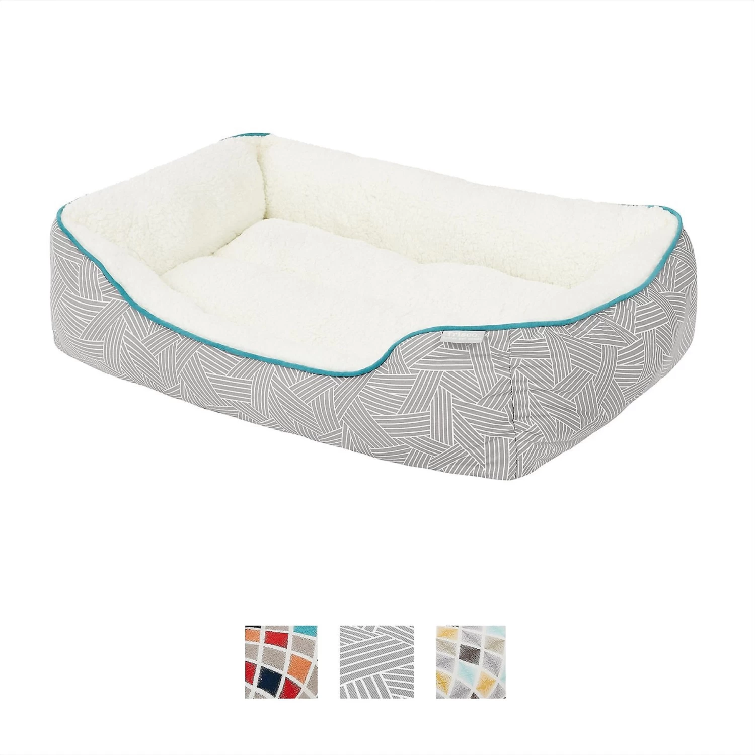 Frisco Sherpa Rectangular Bolster Cat & Dog Bed 3 Frisco Sherpa Rectangular Bolster Cat & Dog Bed - Image 3