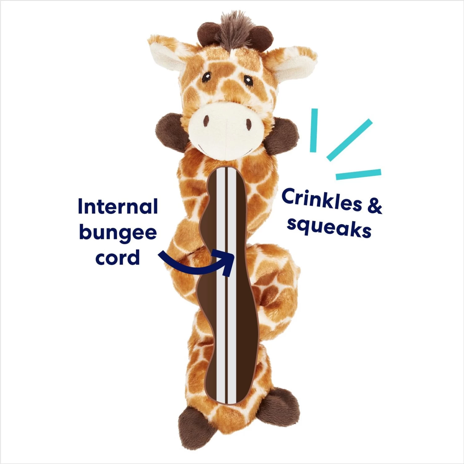 Frisco Giraffe Bungee Plush Squeaky Dog Toy 3 Frisco Giraffe Bungee Plush Squeaky Dog Toy - Image 3