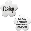 Frisco Stainless Steel Personalized Dog & Cat ID Tag, Flower