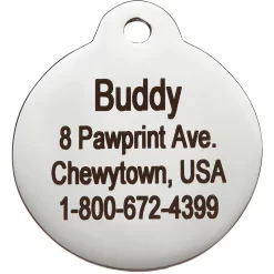 Frisco Stainless Steel Personalized Dog & Cat ID Tag, Paw Print -Frisco 153057 PT3. AC SS1800 V1548964916