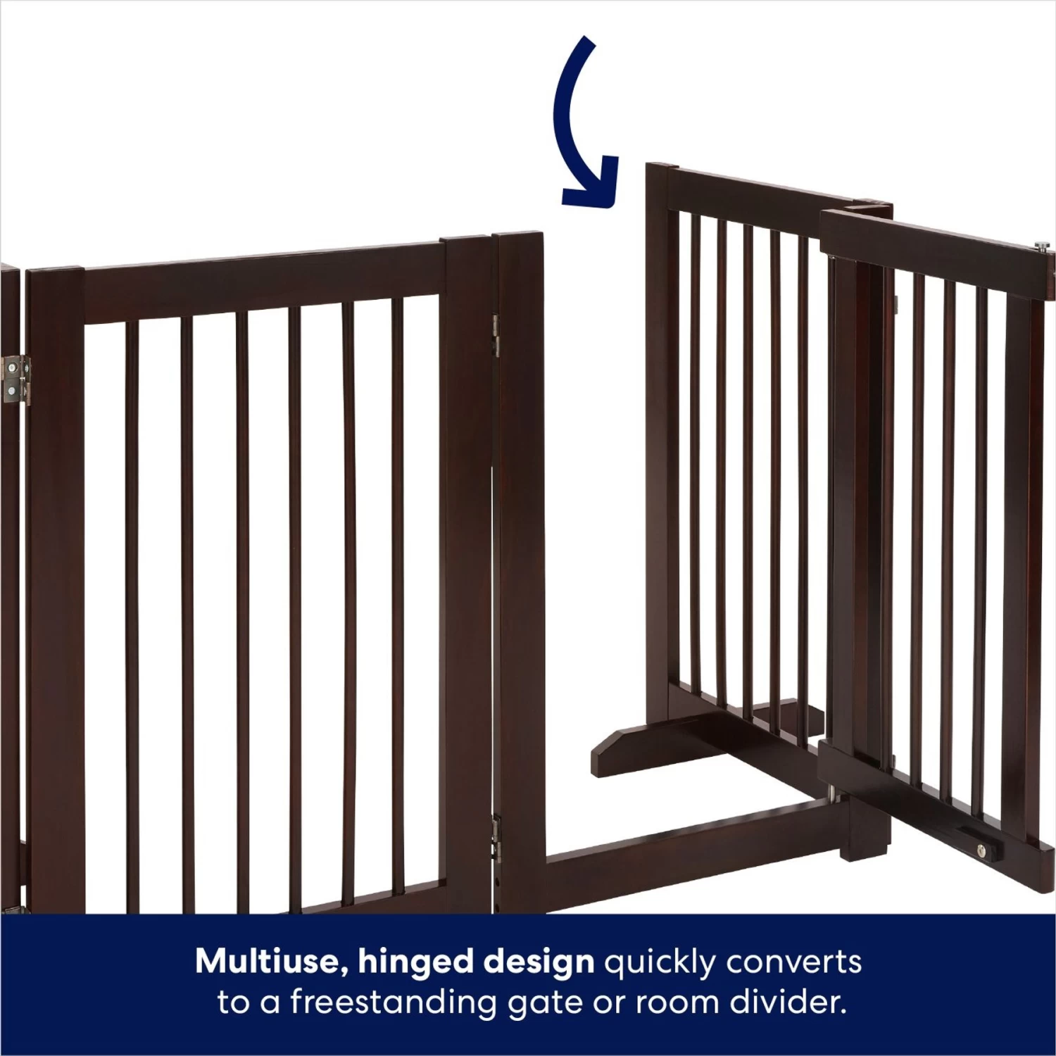 Frisco Deluxe Configurable 4-Panel Wood Dog Gate 3 Frisco Deluxe Configurable 4-Panel Wood Dog Gate - Image 3