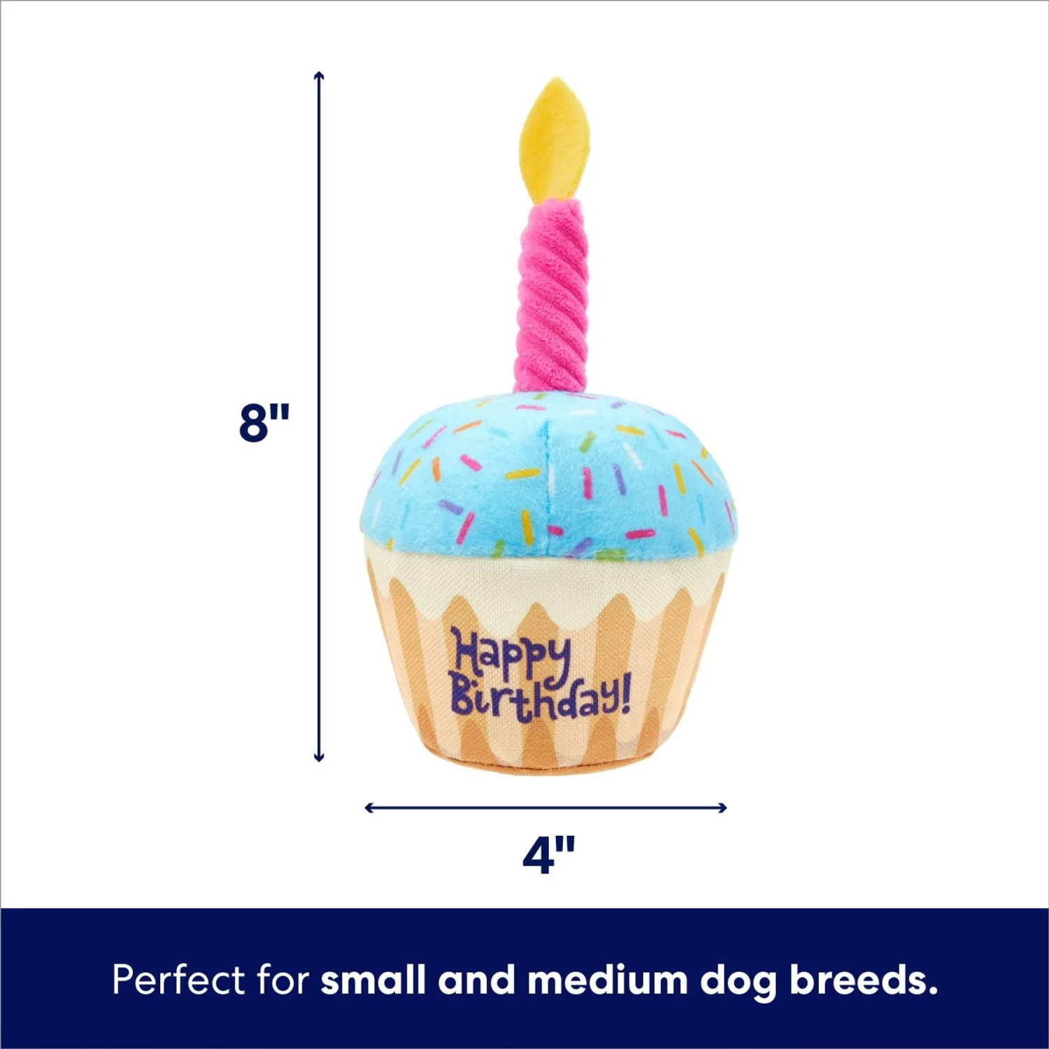 Frisco Birthday Cupcake Plush Squeaky Dog Toy 2 Frisco Birthday Cupcake Plush Squeaky Dog Toy - Image 2