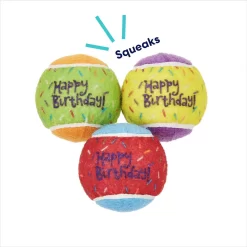 Frisco Birthday Fetch Squeaky Tennis Ball Dog Toy -Frisco 162914 PT2. AC SS1800 V1692020013