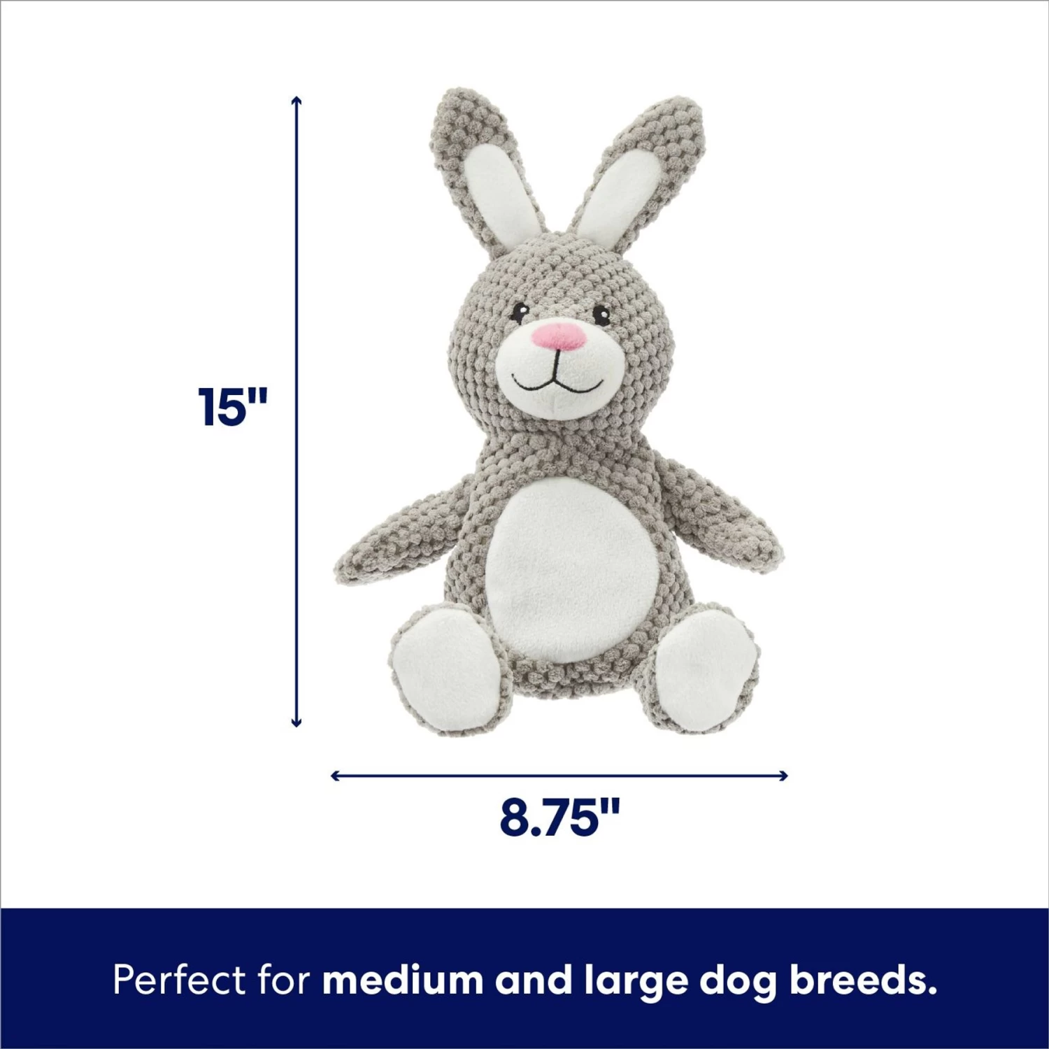 Frisco Bunny Textured Plush Squeaky Dog Toy 2 Frisco Bunny Textured Plush Squeaky Dog Toy - Image 2