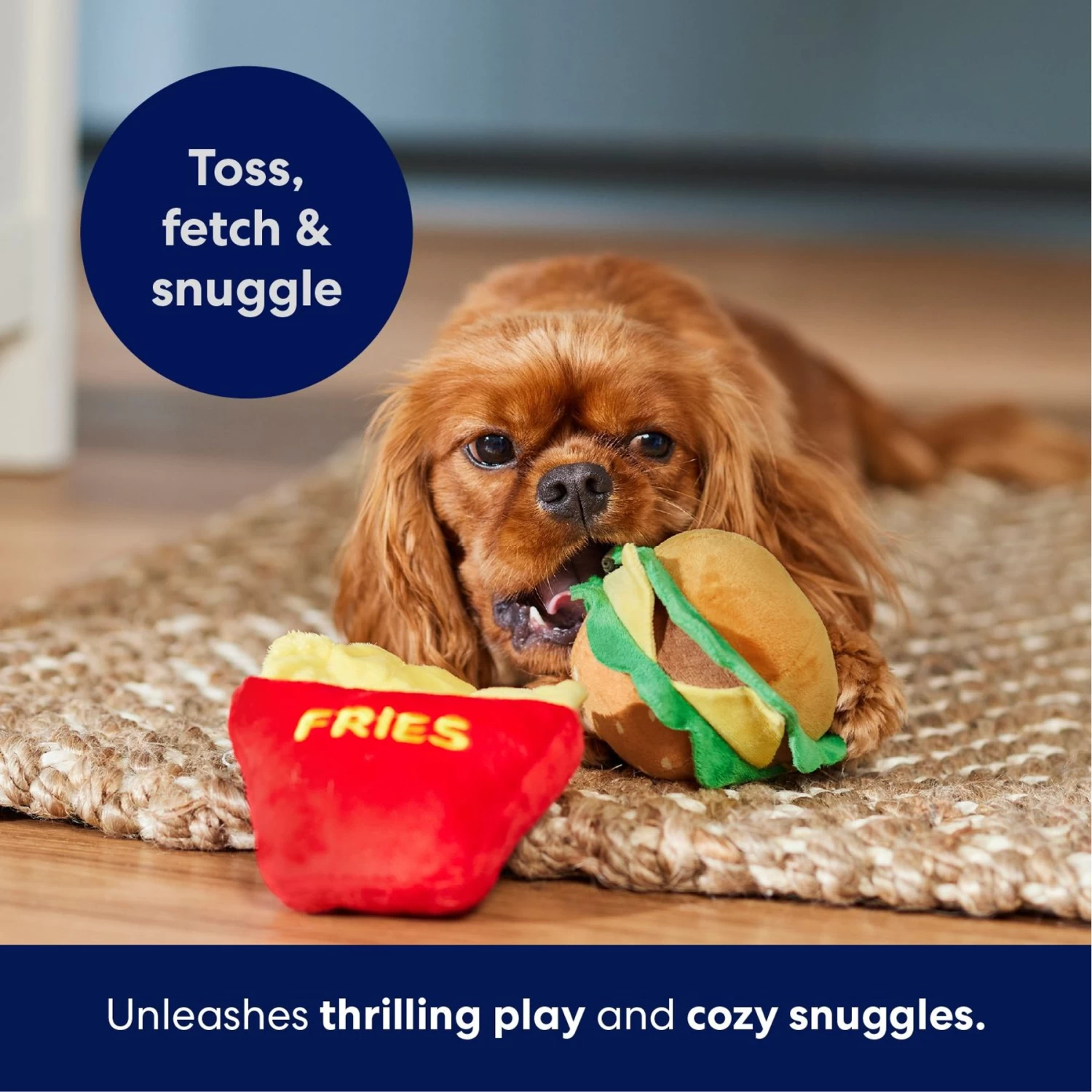 Frisco Burger & Fries Plush Squeaky Dog Toy 4 Frisco Burger & Fries Plush Squeaky Dog Toy - Image 4