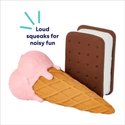 Frisco Ice Cream Sandwich & Ice Cream Cone Latex Squeaky Dog Toy -Frisco 213840 PT2. AC SS1800 V1695748351