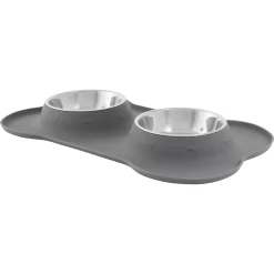 Frisco Silicone Stainless Steel Double Diner Dog & Cat Bowl