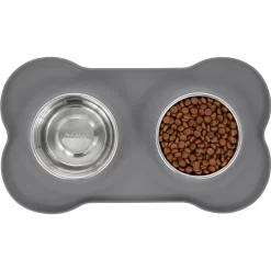 Frisco Silicone Stainless Steel Double Diner Dog & Cat Bowl -Frisco 215990 PT4. AC SS1800 V1591020097