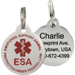 Frisco Emotional Support Animal Personalized Dog & Cat ID Tag, Round Shape