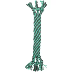 Frisco Flat Teal & Gray Braided Rope Squeaky Fetch Dog Toy