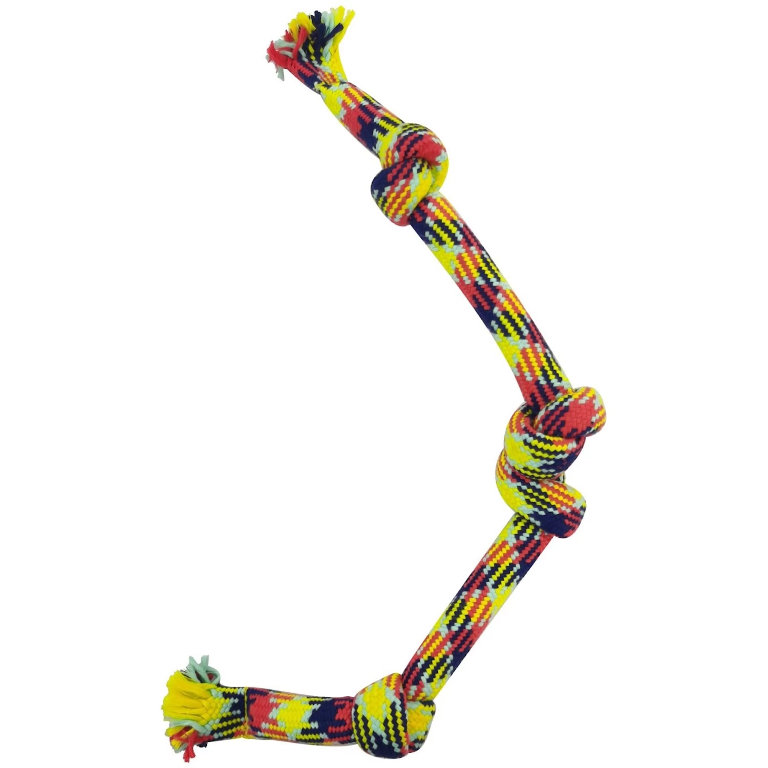 Frisco 4-Knot Tri-Color Rope Dog Toy 1 Frisco 4-Knot Tri-Color Rope Dog Toy