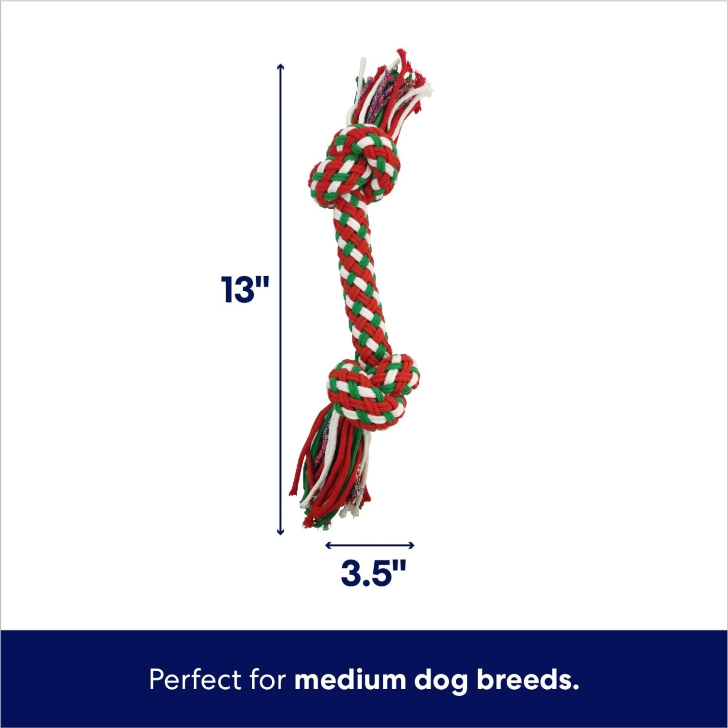 Frisco Double Knot Tri-Color Rope Fetch Dog Toy 2 Frisco Double Knot Tri-Color Rope Fetch Dog Toy - Image 2