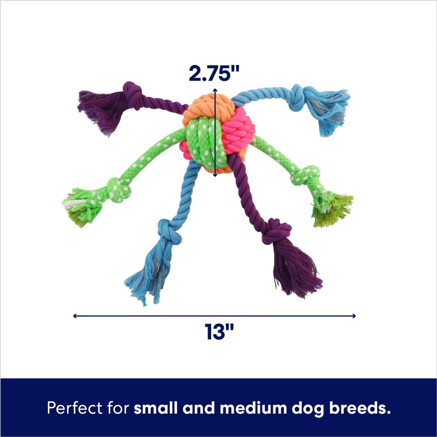 Frisco Fetch Colorful Ball Knot Rope Dog Toy 2 Frisco Fetch Colorful Ball Knot Rope Dog Toy - Image 2