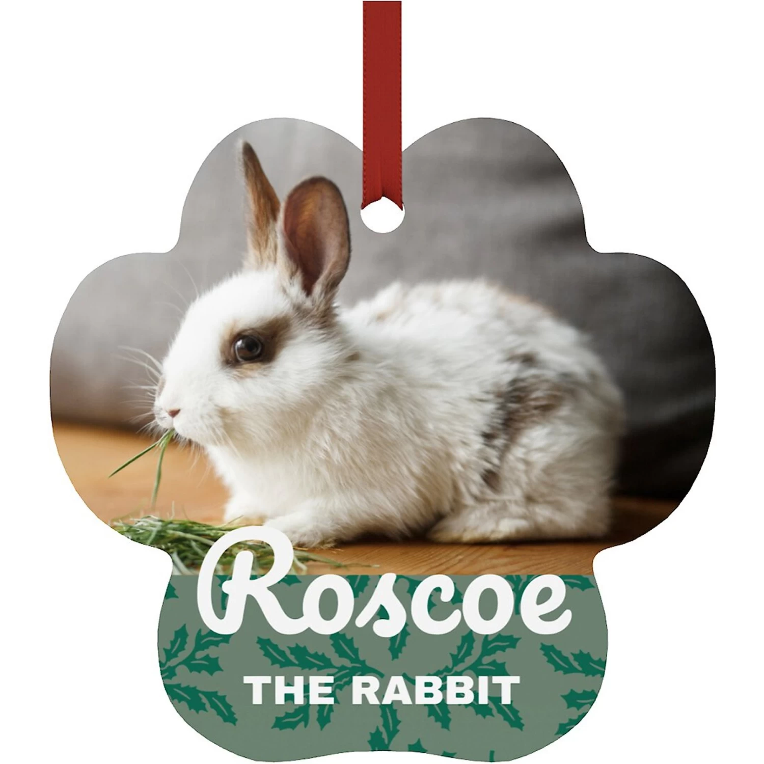 Frisco Holly Leaves Paw Shape Metal Personalized Dog & Cat Holiday Ornament 1 Frisco Holly Leaves Paw Shape Metal Personalized Dog & Cat Holiday Ornament