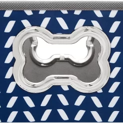 Frisco Rectangle Collapsible Pet Toy Storage Bin, Navy Herringbone -Frisco 250574 PT4. AC SS1800 V1613772691