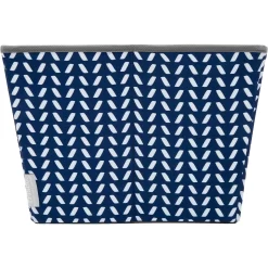 Frisco Rectangle Collapsible Pet Toy Storage Bin, Navy Herringbone -Frisco 250574 PT5. AC SS1800 V1615572205
