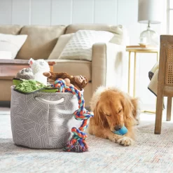 Frisco Round Collapsible Pet Toy Storage Bin, Gray Basket Weave 7 Frisco Round Collapsible Pet Toy Storage Bin, Gray Basket Weave -Frisco 250585 PT3. AC SS1800 V1615572111