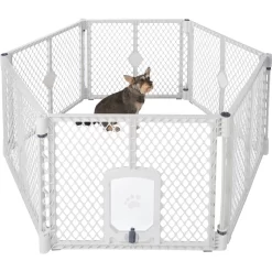 Frisco 6-Panel Plastic Exercise Dog Playpen, Light Gray -Frisco 252045 PT2. AC SS1800 V1611089724
