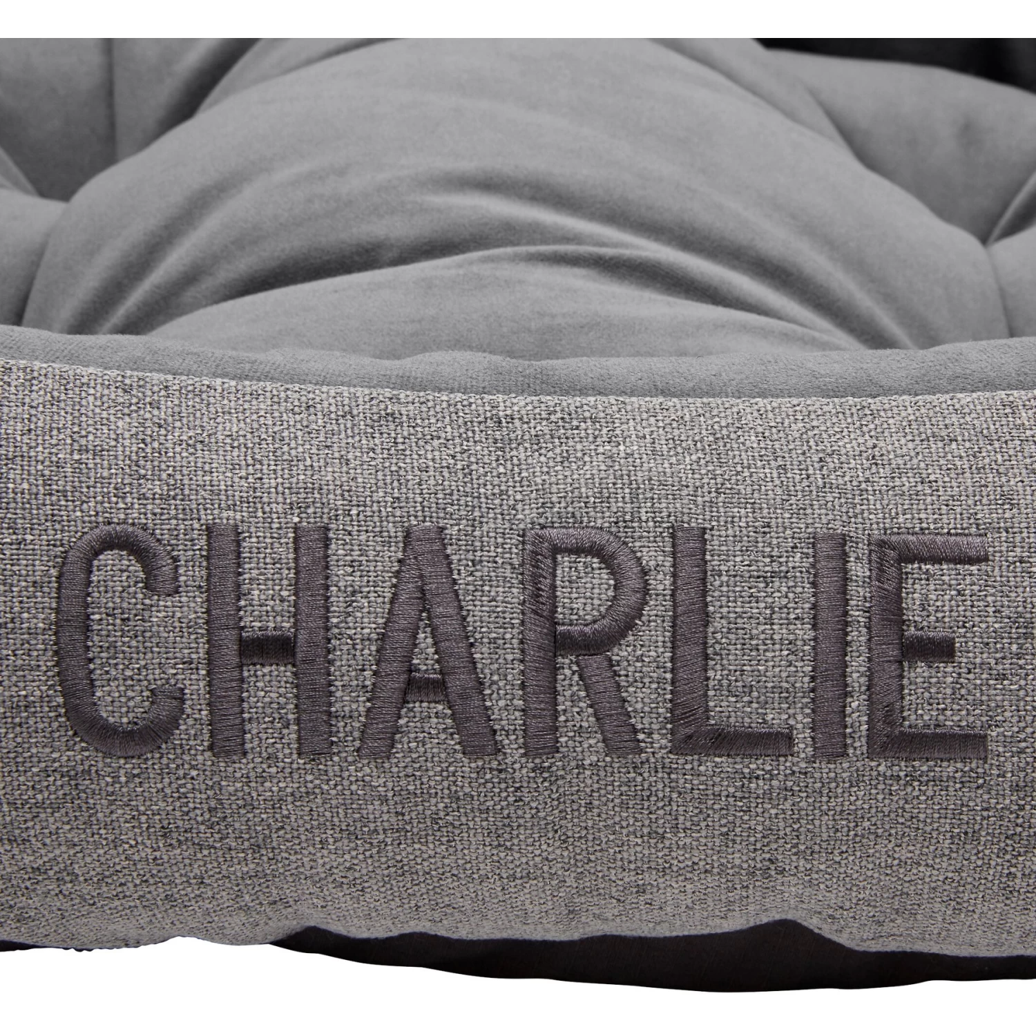 Frisco Rectangular Personalized Bolster Dog Bed W/Removable Cover, Dark Gray, X-Large 4 Frisco Rectangular Personalized Bolster Dog Bed W/Removable Cover, Dark Gray, X-Large - Image 4