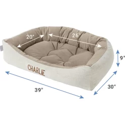 Frisco Rectangular Personalized Bolster Dog Bed W/Removable Cover, Beige, X-Large 10 Frisco Rectangular Personalized Bolster Dog Bed W/Removable Cover, Beige, X-Large -Frisco 252615 PT2. AC SS1800 V1605140223