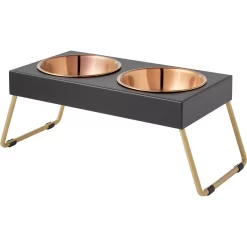 Frisco Copper Stainless Steel Elevated Foldable Double Dog & Cat Bowls -Frisco 253060 PT6. AC SS1800 V1616595426