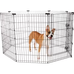 Frisco Heavy Duty Fold & Carry Double Door Collapsible Wire Dog Crate & Frisco Wire Dog & Small Pet Exercise Pen With Step-Through Door -Frisco 255537 PT4. AC SS1800 V1603646503