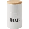 Frisco Ceramic Treat Jar With Wood Lid