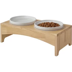 Frisco Ceramic Dog & Cat Double Diner With Elevated Wood Stand -Frisco 256052 PT4. AC SS1800 V1615311799