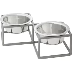 Frisco Elevated Diamond Stainless Steel Double Diner Dog & Cat Bowl -Frisco 257147 PT2. AC SS1800 V1612365678