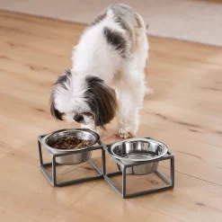 Frisco Elevated Diamond Stainless Steel Double Diner Dog & Cat Bowl -Frisco 257147 PT8. AC SS1800 V1615840442