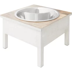 Frisco Farm House Wood Elevated Non-Skid Stainless Steel Dog Bowl