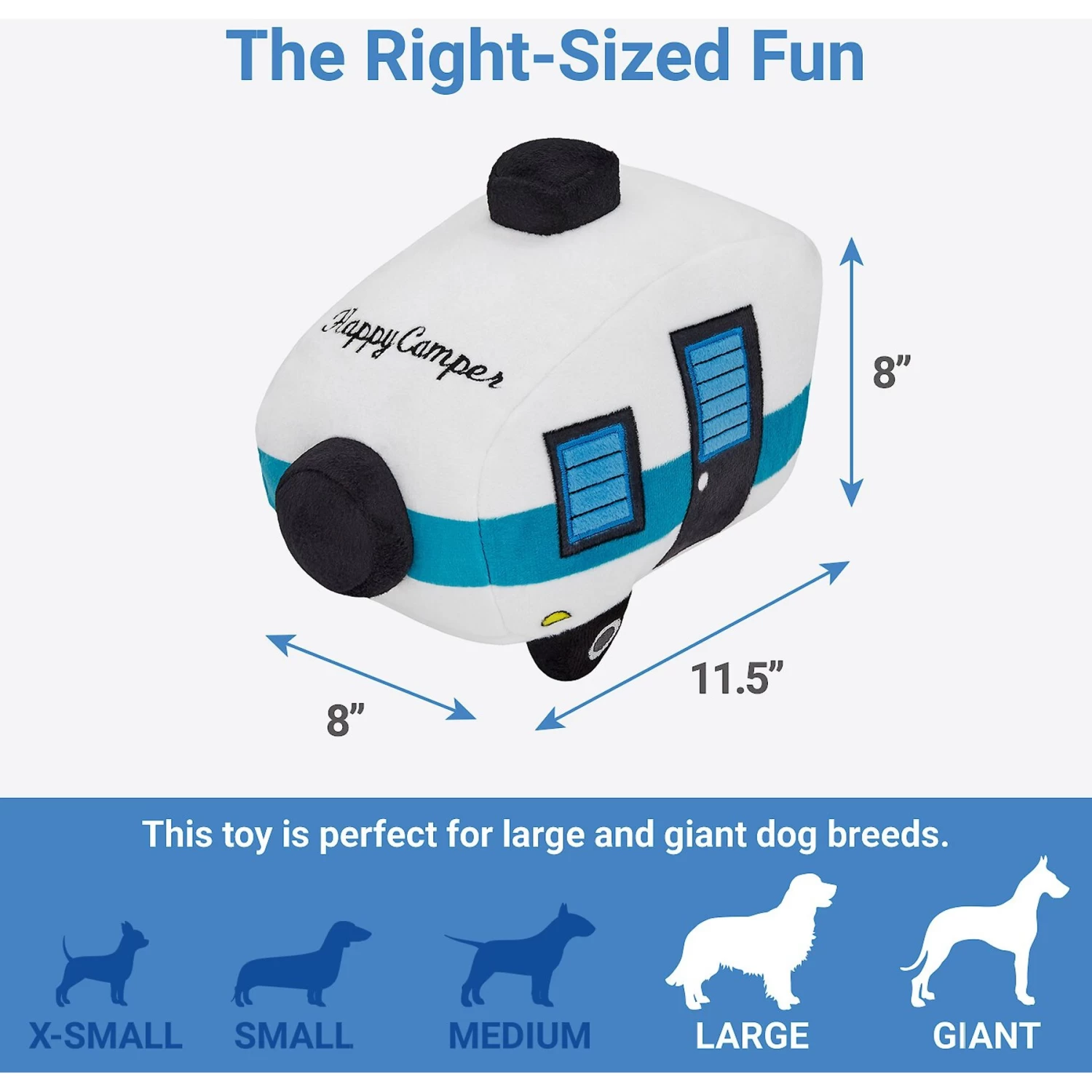 Frisco Road Trip Happy Camper Plush Squeaky Dog Toy 2 Frisco Road Trip Happy Camper Plush Squeaky Dog Toy - Image 2