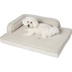 Frisco Faux Linen Corner Personalized Bolster Dog Bed W/Removable Cover -Frisco 262158 PT2. AC SS1800 V1615568495