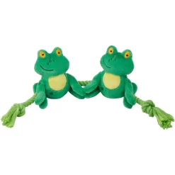 Frisco Magic Frog Plush With Rope Squeaky Dog Toy