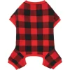 Frisco Dog & Cat Cozy Polar Fleece PJs, Red Plaid
