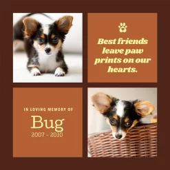Frisco Personalized "Best Friends" Memorial Ceramic Photo Tile With Stand, 8" X 10" -Frisco 268721 PT2. AC SS1800 V1619198512