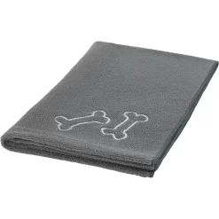 Frisco Embroidered Pawprint Microfiber Dog Bath Towel