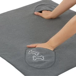 Frisco Embroidered Pawprint Microfiber Dog Bath Cape Towel -Frisco 269038 PT3. AC SS1800 V1624454029