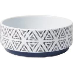 Frisco Geometric Triangles Non-skid Ceramic Dog & Cat Bowl