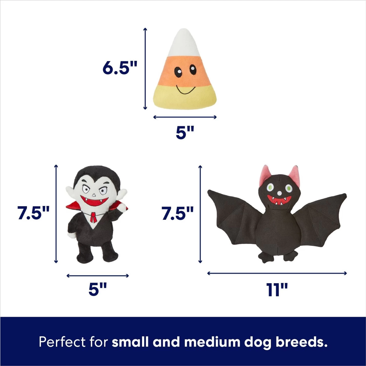 Frisco Halloween Haunted Friends Plush Squeaky Dog Toy 2 Frisco Halloween Haunted Friends Plush Squeaky Dog Toy - Image 2