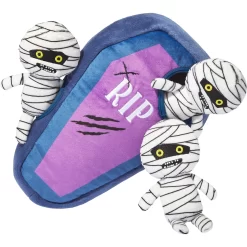 Frisco Halloween Mummy & Coffin Hide & Seek Puzzle Plush Squeaky Dog Toy