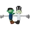 Frisco Halloween Frankenstein & Bride Plush With Rope Squeaky Dog Toy
