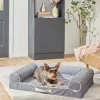 Frisco Chambray Orthopedic Sofa Bolster Dog Bed W/Removable Cover
