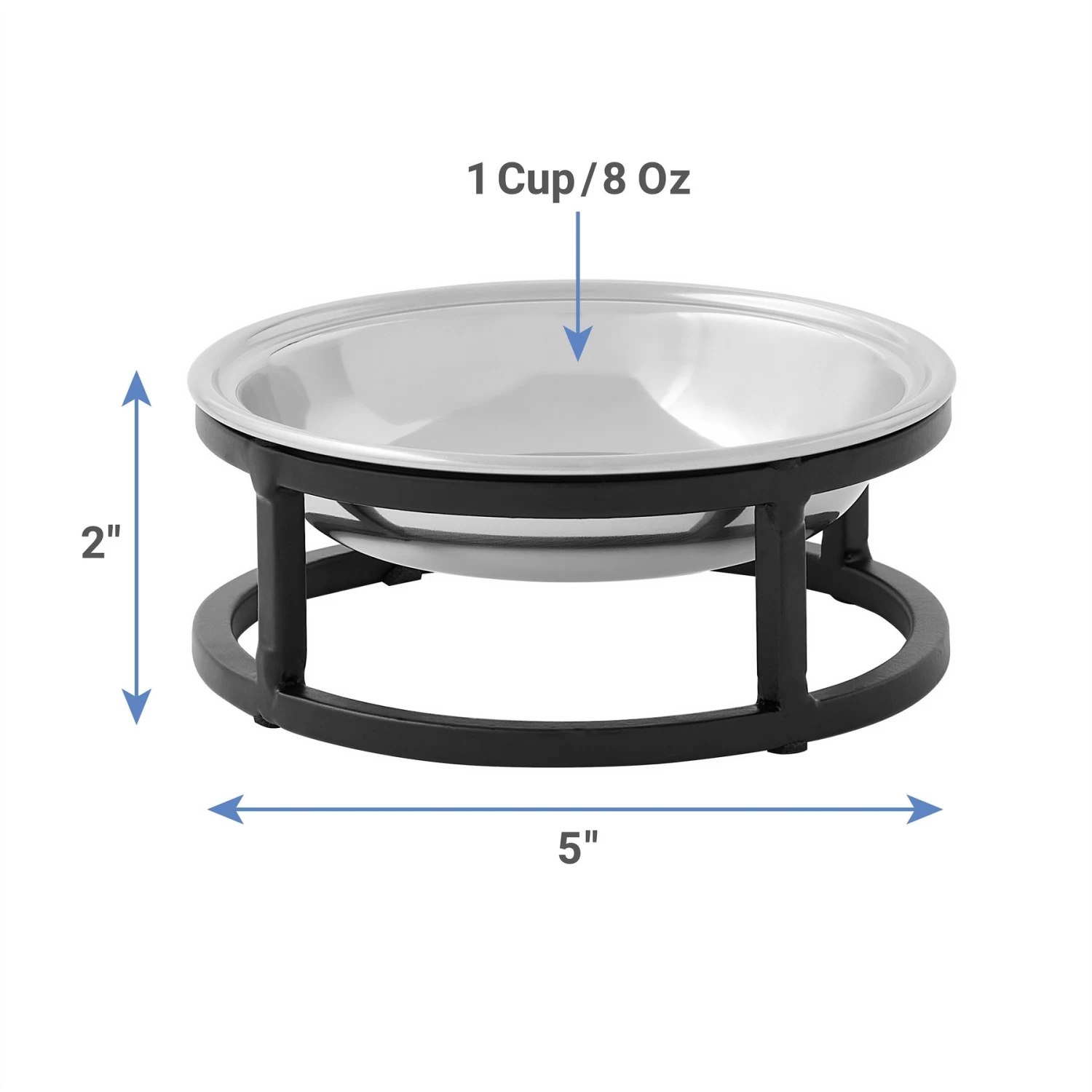 Frisco Elevated Stainless Steel Dish Cat Bowl, 1 Cup 2 Frisco Elevated Stainless Steel Dish Cat Bowl, 1 Cup - Image 2