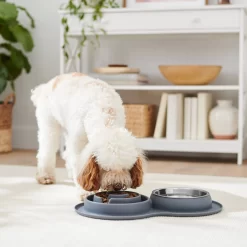 Frisco Silicone Stainless Steel Double Diner Slow Feeder Dog & Cat Bowl, Grey, 3 Cup 7 Frisco Silicone Stainless Steel Double Diner Slow Feeder Dog & Cat Bowl, Grey, 3 Cup -Frisco 277549 PT2. AC SS1800 V1630346823