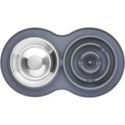 Frisco Silicone Stainless Steel Double Diner Slow Feeder Dog & Cat Bowl, Grey, 3 Cup 8 Frisco Silicone Stainless Steel Double Diner Slow Feeder Dog & Cat Bowl, Grey, 3 Cup -Frisco 277549 PT4. AC SS1800 V1627935299