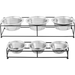 Frisco Multi Pet Feeding 3-Bowls Straight Stainless Steel Dog & Cat Bowl -Frisco 277568 PT5. AC SS1800 V1627936036